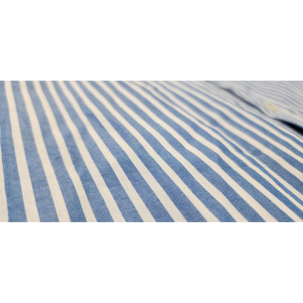 Daniel Cremieux Mens 17 34 Staney Shirt Blue White Striped Cotton Button Down - Picture 3 of 8